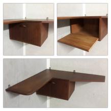 jaren 60 hoek wandkast/plank