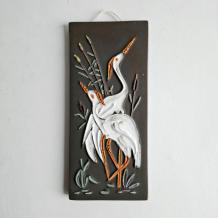 jaren 60 wandbordje reigers