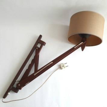 jaren 60 teak wandlamp