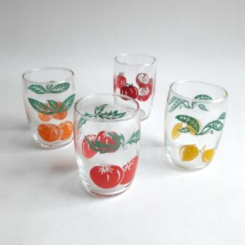 set jaren 60 limonade glaasjes