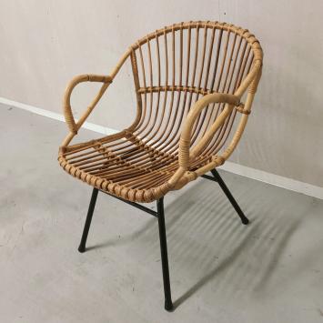 jaren 60 rotan stoel (2773)