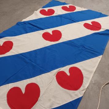 vintage Friese vlag (150cm bij 94cm)