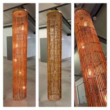 jaren 60/70 (rotan) plafondlamp