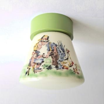 jaren 50 plafondlamp met afbeelding