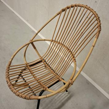 jaren 60 rotan stoel (3136)