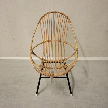 jaren 60 rotan stoel (3136)